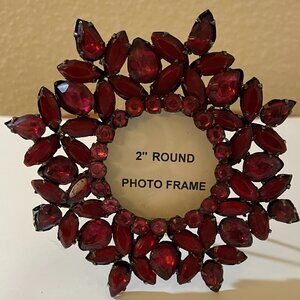 Ruby Jewel Beaded Frame on Stand